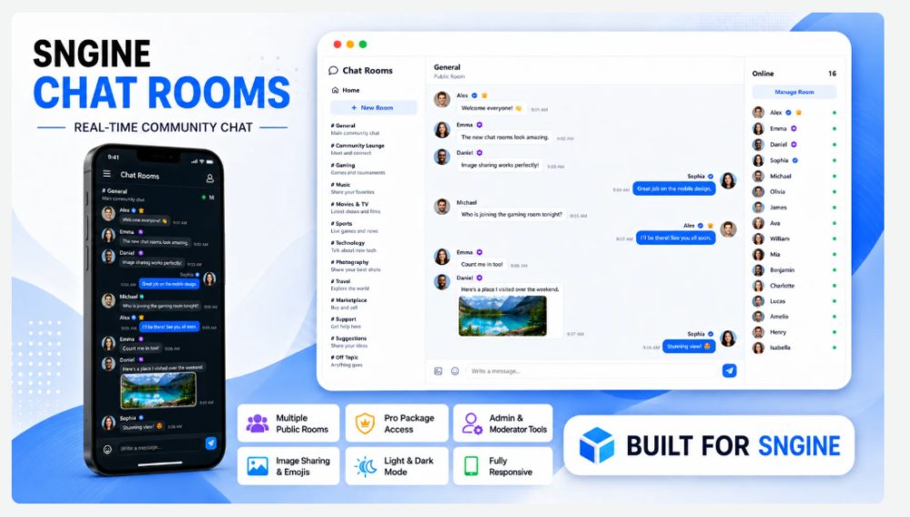 Sngine Chat Rooms Plugin